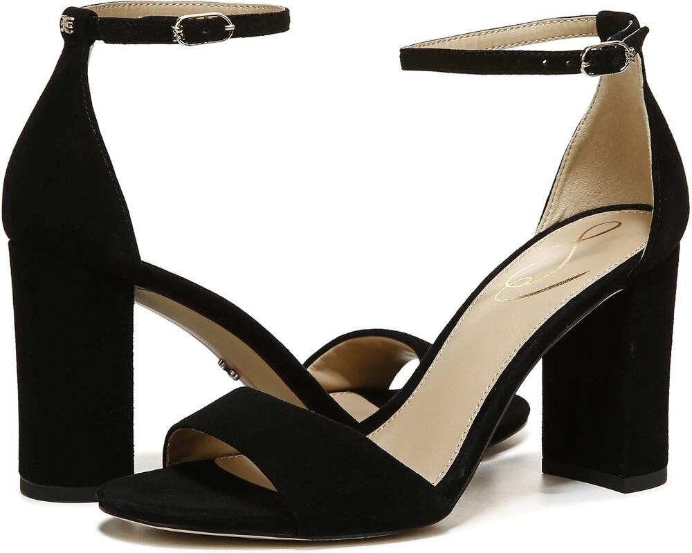 Sam Edelman Womens Robyn Heels Size 10 M Black Suede Leather Ankle Strap NWOB
